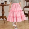 thumbnail image 1 of Girls Soft Cotton Skirts Elastic Waisted Flowy A-Line Tiered Casual Skirt with Pocket 3-4Y, 1 of 6