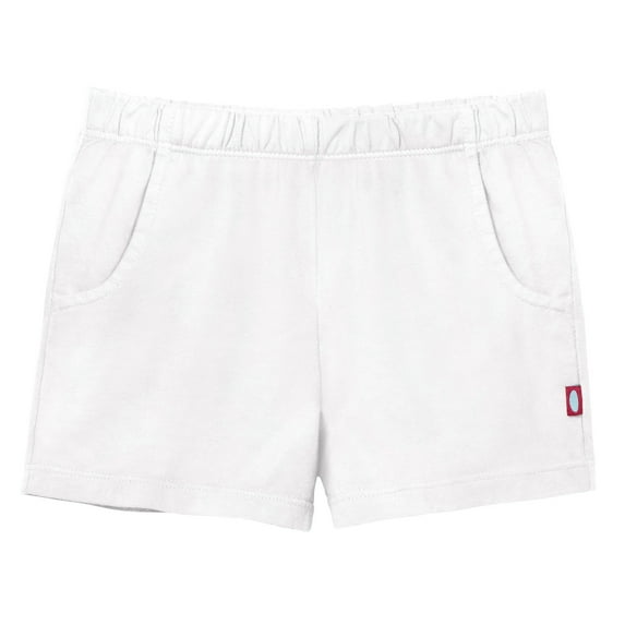 Made in USA Girls Soft Cotton UPF 50+ Jersey Pocket Shorts | White