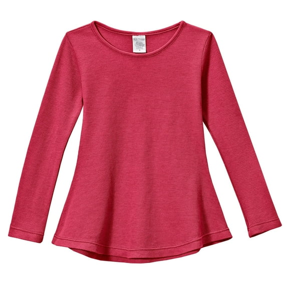 Girls Soft Cozy Thermal Long Sleeve Tunic | Candy Apple