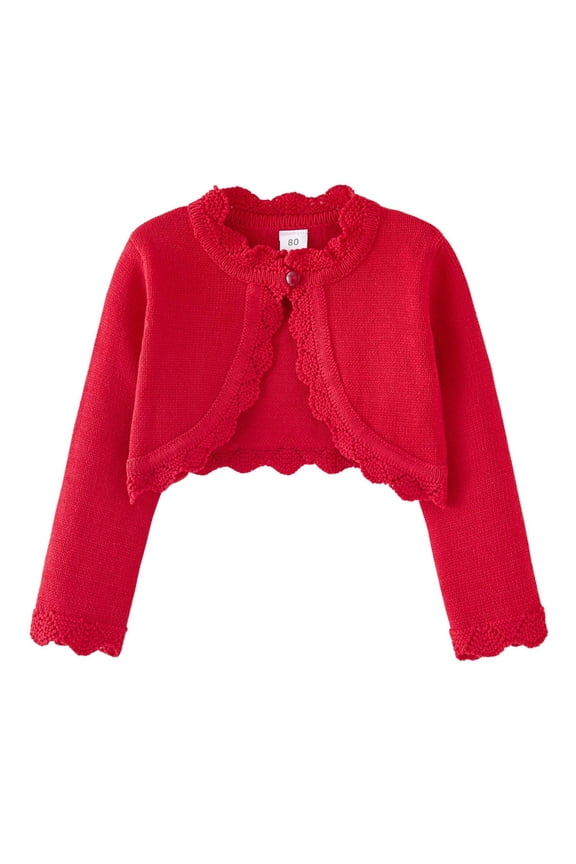 Girls Soft Knit Cardigan Sweater Open Front Long Sleeve Top For Toddler Kids Comfortable Everyday Seasonal Wear