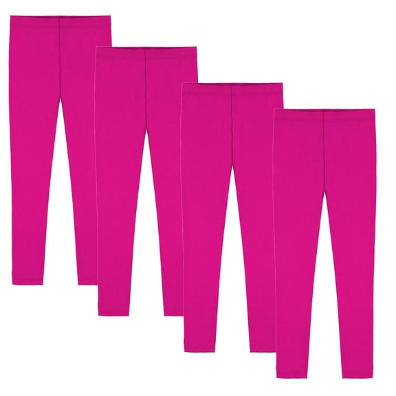 Girls Soft Leggings 4 Pack Kids Winter Warm Stretchy Leggings