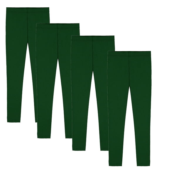 Girls Soft Leggings 4 Pack Kids Winter Warm Stretchy Leggings