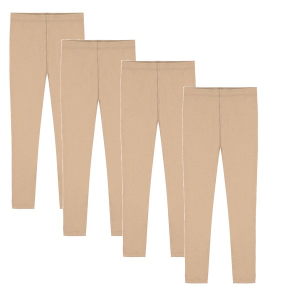 Girls Soft Leggings 4 Pack Kids Winter Warm Stretchy Leggings