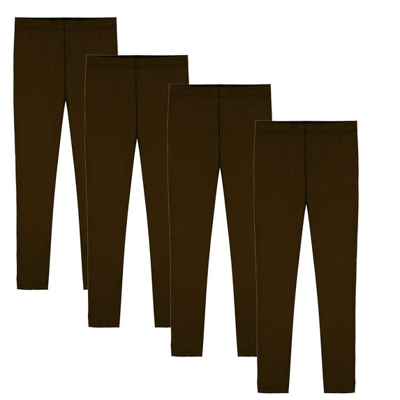 Girls Soft Leggings 4 Pack Kids Winter Warm Stretchy Leggings