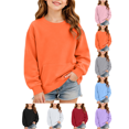 thumbnail image 1 of Girls Soft Pullover Sweatshirts Crewneck Comfortable Long Sleeve Sweatshirt with Pocket Elastic Cuffs Gentle on skin Durable, 1 of 9