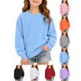 thumbnail image 1 of Girls Soft Pullover Sweatshirts Crewneck Comfortable Long Sleeve Sweatshirt with Pocket Elastic Cuffs Gentle on skin Durable, 1 of 9