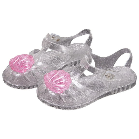 Girls Soft Sole Crystal Jelly Sandals Roman Style Open Toe Princess Beach Shoes for Toddler Baby Summer Water Play, Size Infant-Toddler