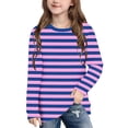 thumbnail image 1 of Girls Soft Stretch Long Sleeve Shirt Crew Neck Moisture Wicking Basic Tee for School Daily Wear Pink,Size 4 T, 1 of 9