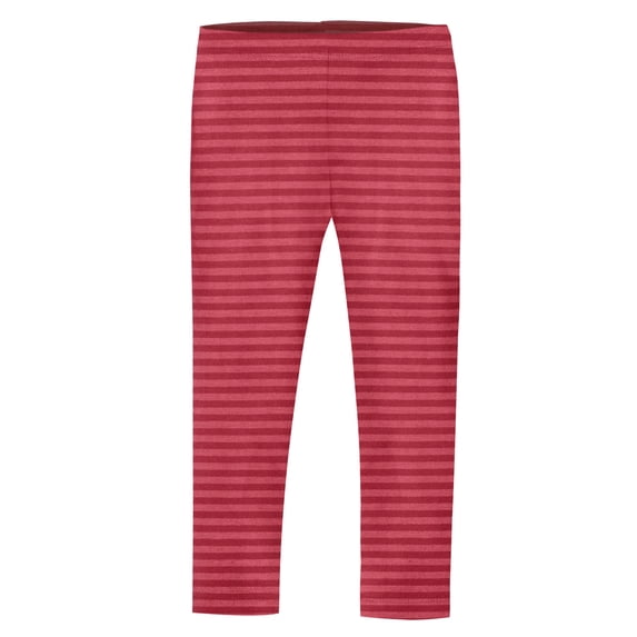 Made in USA Girls Striped Leggings | Red