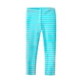 thumbnail image 1 of Made in USA Girls Striped Leggings | Turquoise, 1 of 3