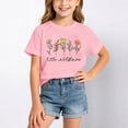 thumbnail image 1 of Girls Soft Summer Roundneck Tee For Kids With Print Comfort Fit Top For Everyday Wear Breathable Blend Shirt For Girls(Pink,12-14 Years), 1 of 4