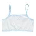 thumbnail image 1 of Girls Soft Training Bras Seamless First Bra Girls Sports Bras Longline Crop - No Pads, Chest Double Lined Sky Blue 8-12 Years, 1 of 5