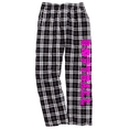 thumbnail image 1 of Girls Softball Black and White Flannel Pants (Neon Pink, Youth Large 14/16), 1 of 2