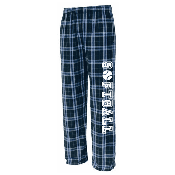 Girls Softball Columbia Blue Flannel Pants (Youth Medium 10/12)
