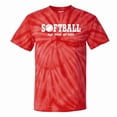 thumbnail image 1 of Girls Softball Tie Dye T-Shirt "Play Tough, Get Dirty" (Red, Youth Small 6/8), 1 of 1