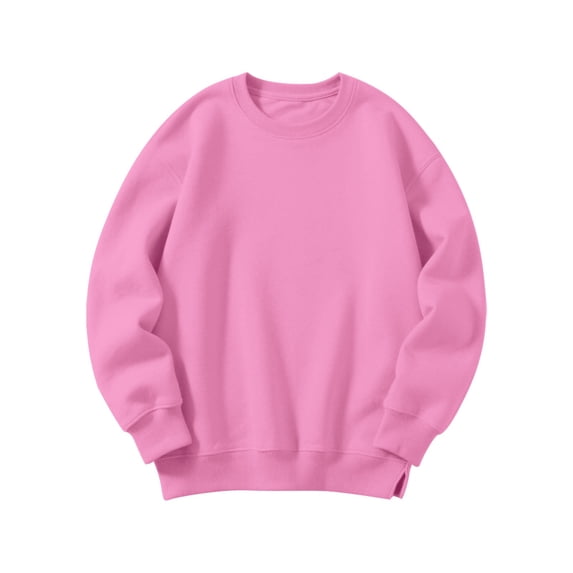Girls' Solid Color Crewneck Sweatshirt Casual Loose Fit Ribbed Cuff Long Sleeve Kids Boys Fall Winter School Cute Clothes