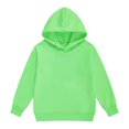 thumbnail image 1 of Girls Solid Color Hooded Pullover, Long Sleeve Lined Sweatshirt, Cozy Casual Outerwear for Everyday Wear,Size:4-5 Years, 1 of 4