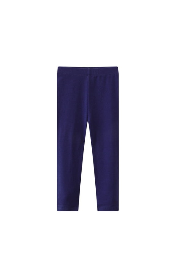 Girls' Solid Color Legging Pant, Kids Fall Winter Loungewear Leggings Elastic Cotton Tight Pants Girls Trousers for Fall Navy 2-3Y