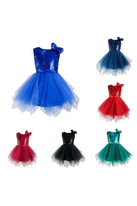 Girls’ Solid Color Sleeveless Party Dress for Girls with Round Neck Flowy Skirt for Performances and Stage Show Girls Cat Dress