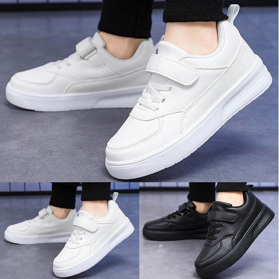 Girls' Solid Color Slip On Sneakers Waterproof Non Slip Leather Upper ...