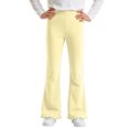 thumbnail image 1 of Girls Solid Color Stretchy Elastic Waist 7/8 Flare Pants with Ruffle Hem for Daily Wear 5-16 Years, 1 of 5