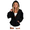 thumbnail image 1 of Girls Solid Full Zip Hoodie Sweatshirt Casual Lightweight Everyday wear for Kids 4-15Years, 1 of 3
