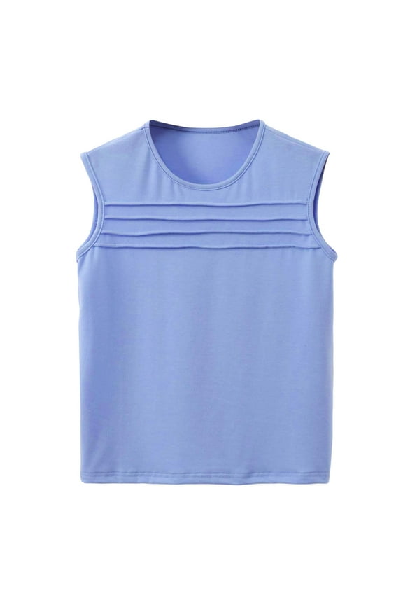 Girls Solid Sleeveless Crewneck Vest T Shirts Tops Tee Clothes For Children Toddler Girl Undershirt Undershirt Girls Long Sleeve Softball Size 8 Girls Scrunchy Shirts Children's Tee Shirts Tops for