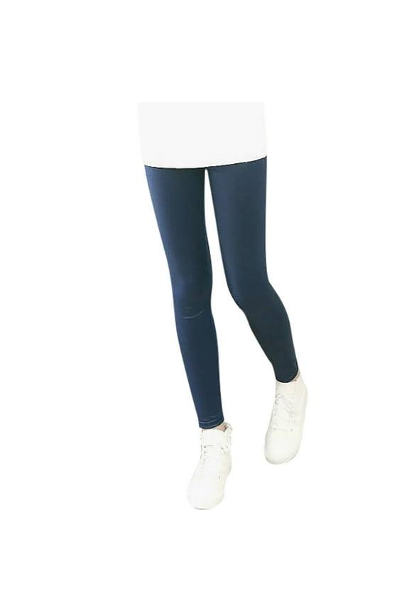 Girls Solid Stretchy Leather Legging Teens Pants Dance Pants Running Active Tights For Kids Youth Teen