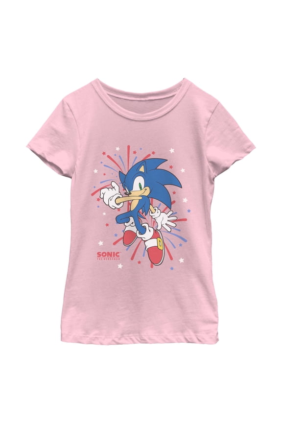 Girls Sonic the Hedgehog 4th of July Fireworks T Shirt
