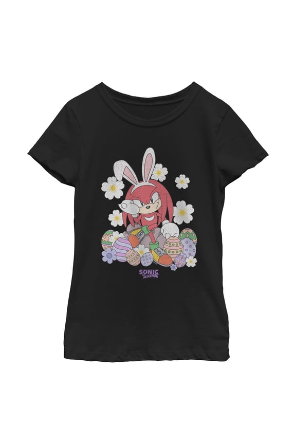 Girls Sonic the Hedgehog Easter Bunny Ears Knuckles T Shirt