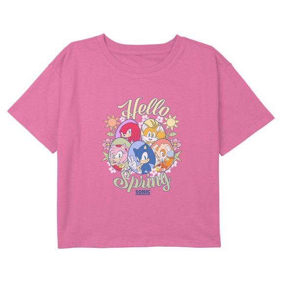 Girls Sonic the Hedgehog Hello Spring Faces T Shirt
