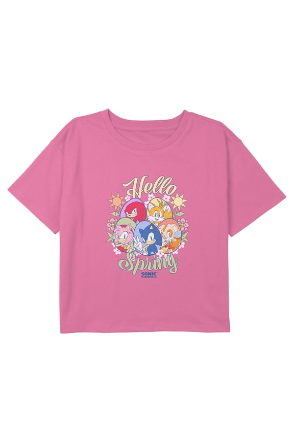 Girls Sonic the Hedgehog Hello Spring Faces T Shirt