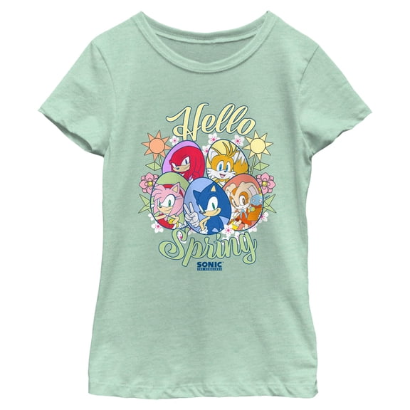 Girls Sonic the Hedgehog Hello Spring Faces T Shirt