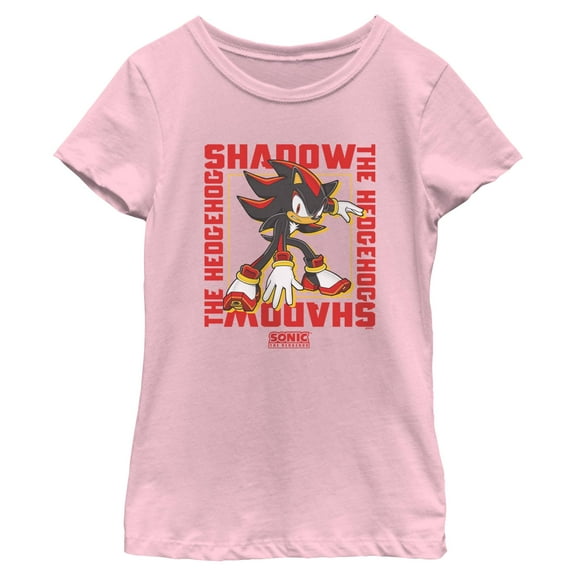 Girls Sonic the Hedgehog Shadow Text Frame T Shirt