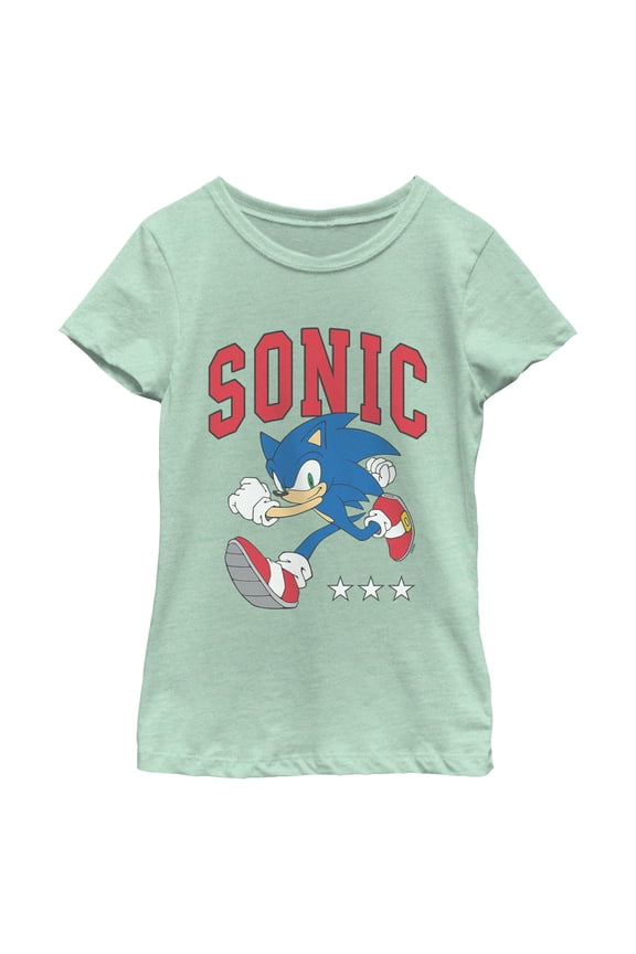 Girls Sonic the Hedgehog Three Stars Running T Shirt