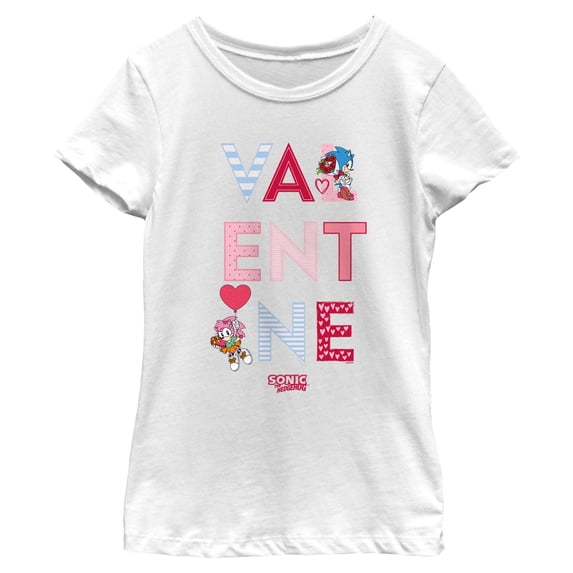 Girls Sonic the Hedgehog Valentine Flowers and Gifts T Shirt