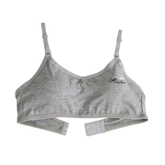 Girls Spaghetti Strap Bra Girl's Cotton Seamless Cami Crop Bra Removable Padding ComfortFlex Fit Seamless Cami Bra Racerback with Adjustable Straps