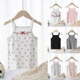thumbnail image 1 of Girls Spaghetti Strap Cami Tank Top Toddler Kids Soft Sleeveless Undershirt Cute Print Layering Shirt Grey Size 6-7 Years, 1 of 4
