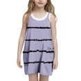 thumbnail image 1 of Girls Spaghetti Strap Dresses with Pockets Size 5-14 Cute Sundresses Teens Kids Casual Stripe Printed Pullover Loose Short Mini Dress, 1 of 5