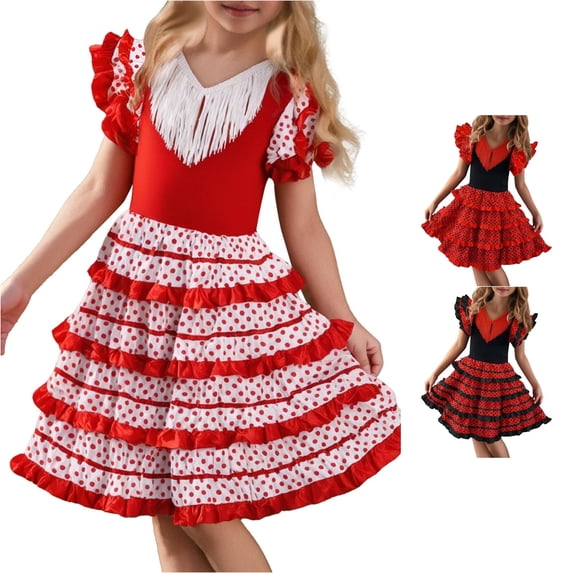Girls Spanish Dance Dress Dance Dress Ballet Dress For Children