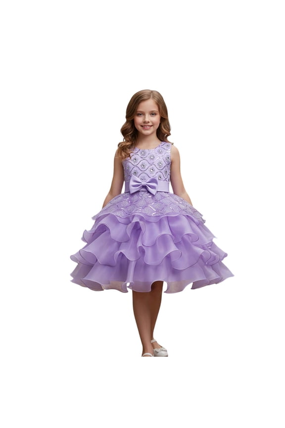 Girls Sparkling Party Dress Glimmering Sequin Party Gown With Skirt Stage Performances（3 15Y） Clothes