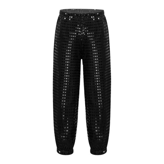 Girls Sparkly Jazz Dance Pants Loose Fit Hop Streetwear Performance Harem Trousers for Kids Comfortable