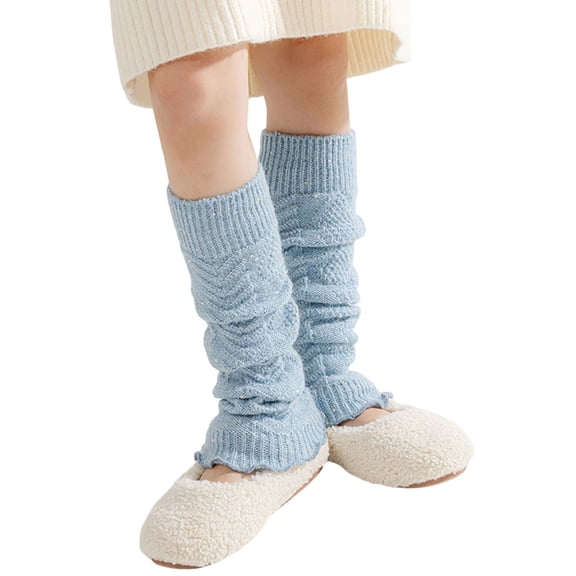 Girls Sparkly Leg Warmer Brilliant Pattern Stackable Socks Comfortable Stretchy Designing for School Party Daily Use