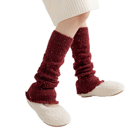 Girls Sparkly Leg Warmer Brilliant Pattern Stackable Socks Comfortable Stretchy Designing for School Party Daily Use