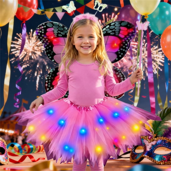 Girls' Sparkly Multi-Layer Tulle Ballet Tutu Skirt â Elastic Waist Carnival & Dance Performance Skirt for Kids (3-16Y)