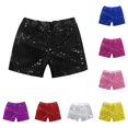 thumbnail image 1 of Girls Sparkly Sequin Shorts with Elastic Waist, Glitter Party Pants for Dance Practice, Birthday Celebration and Performance, 1 of 7