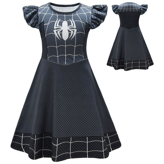 Girls Spider Costume Halloween Dress Cosplay Outfit, Size 3-8Y