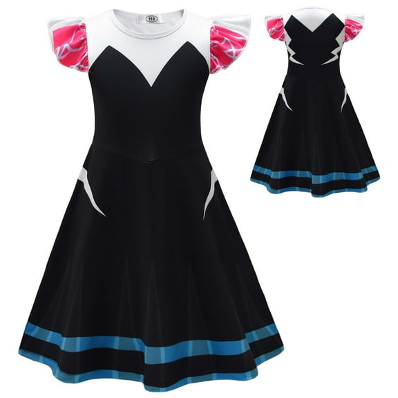 Girls Spider Costume Halloween Dress Cosplay Outfit, Size 3-8Y