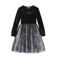 thumbnail image 1 of Girls Spider Web Tutu Dress Long Sleeve Princess Halloween Party Kids Cute Dress Up Holiday Photo 7-12Years, 1 of 6