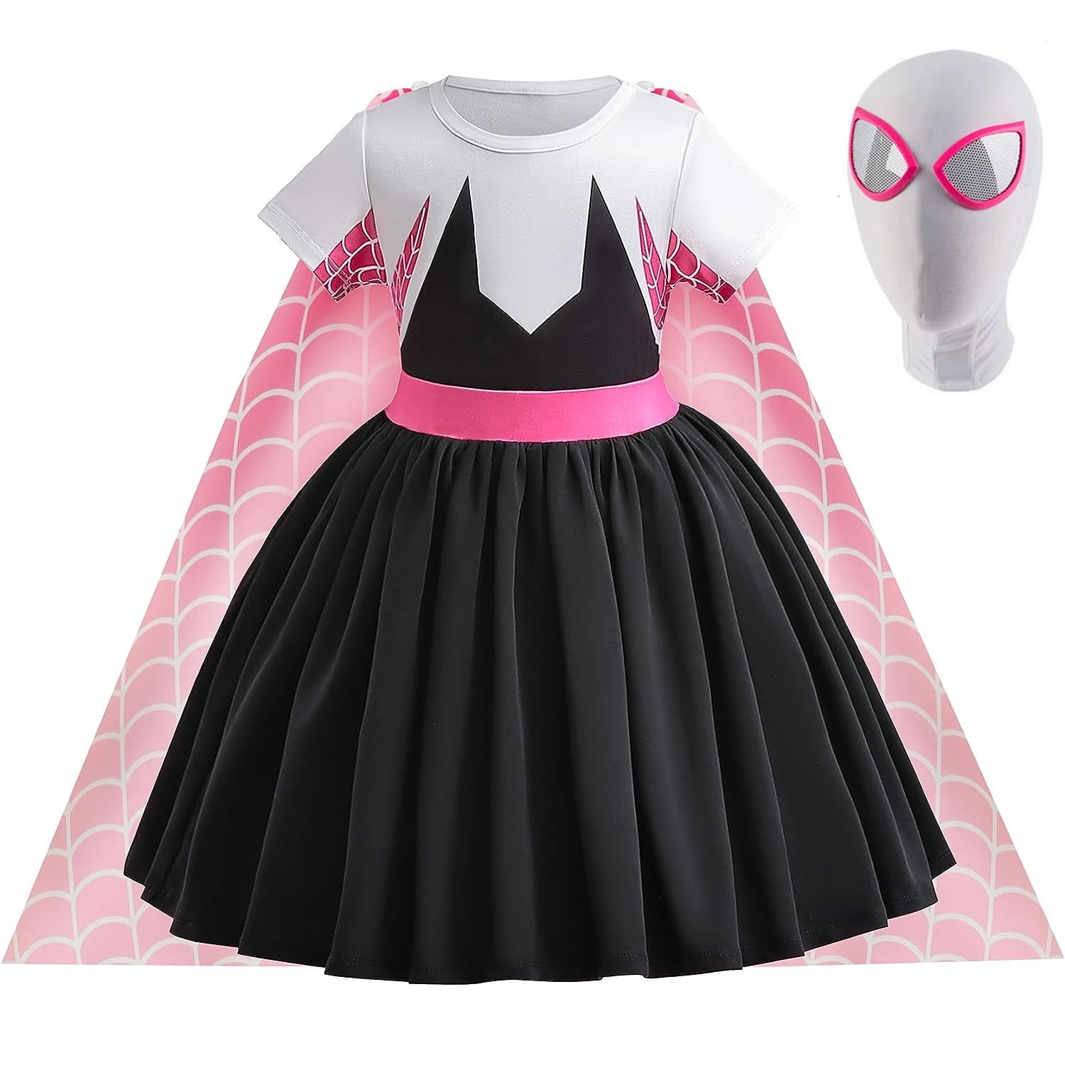 Girls SpiderHero Gwen Costume Kids Halloween Party Cosplay Dress Up